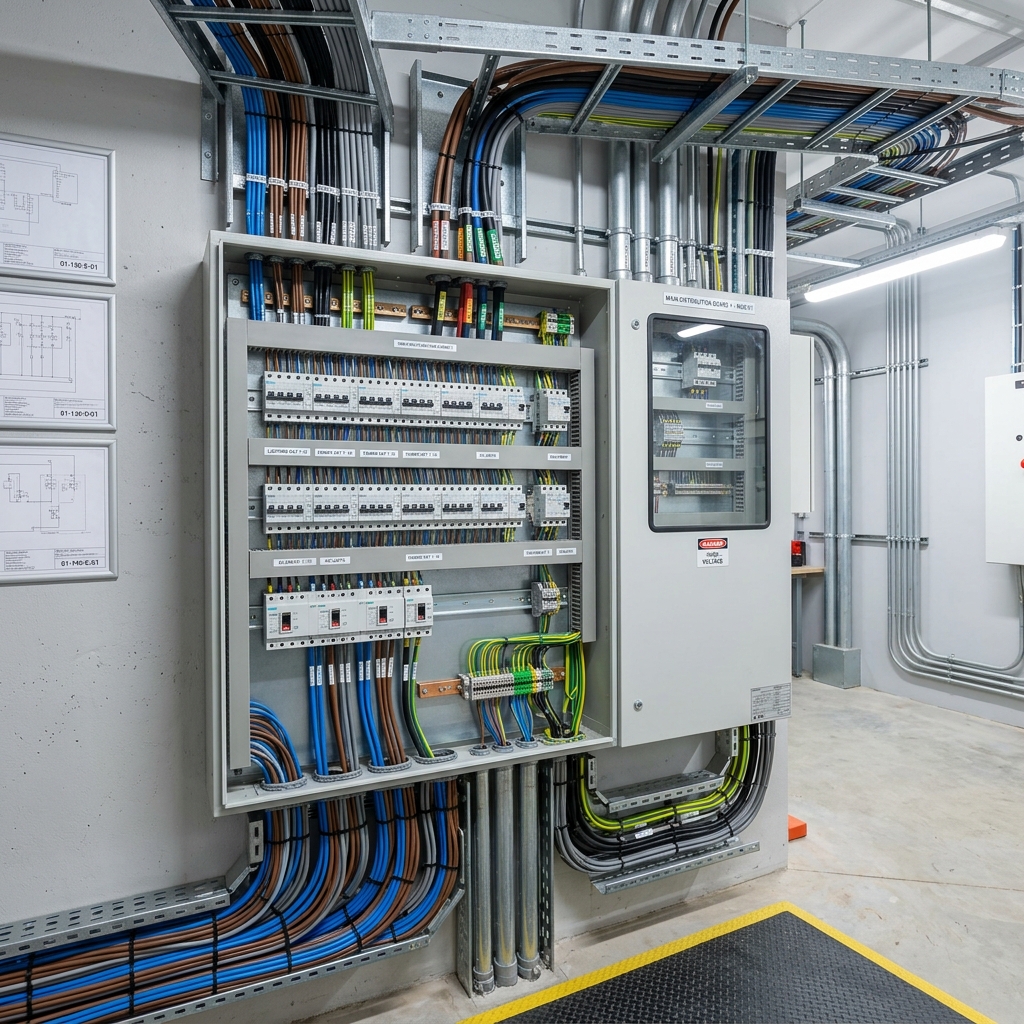 VoltSync master electrician working on a clean panel installation